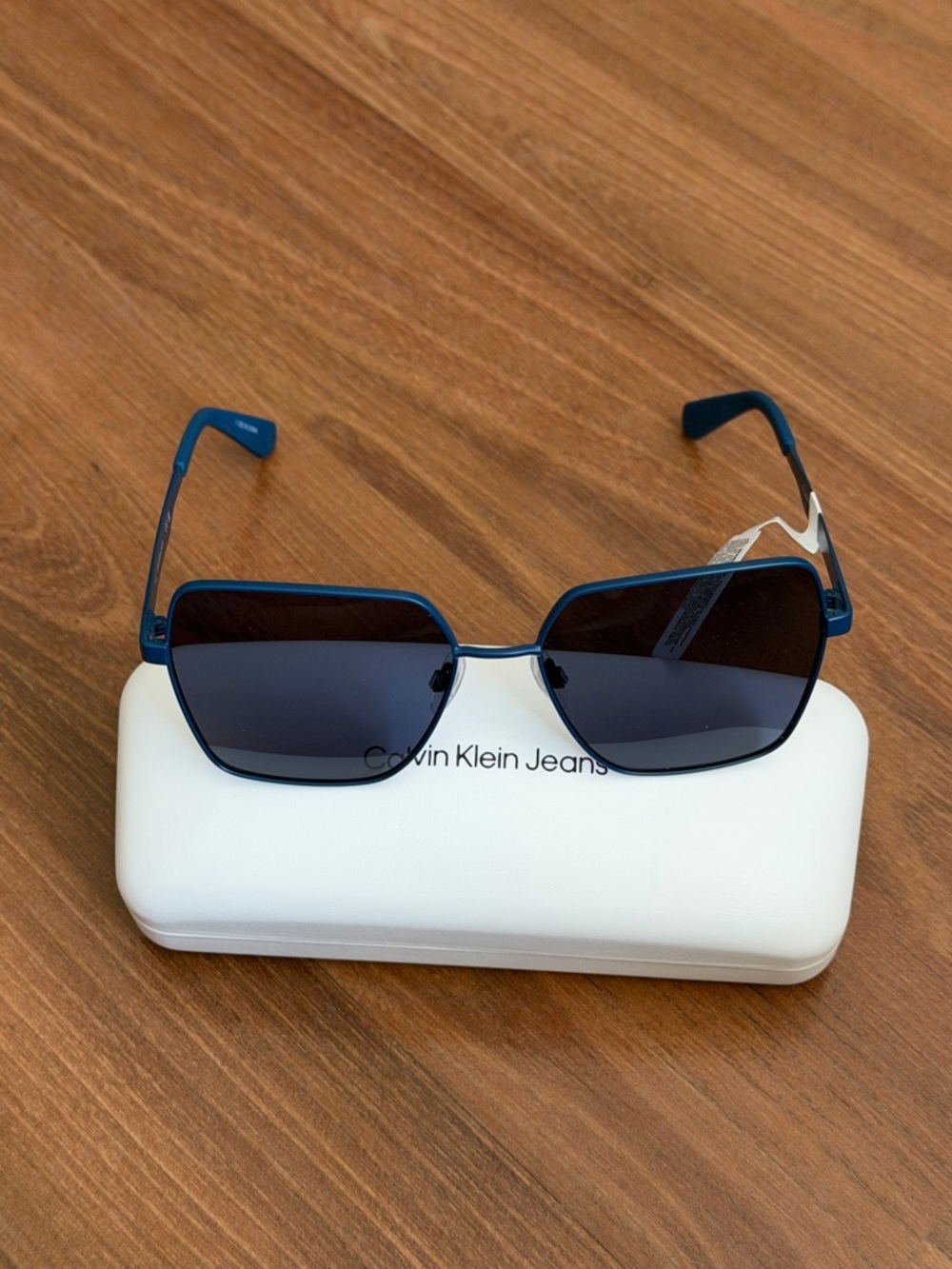 Calvin Klein Jeans Navy Blue Geometric Sunglasses